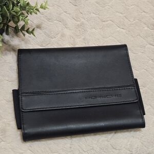 Porsche Black Leather Owners Manual Holder